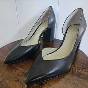 Sisteen Half D'orsay Pump Heels In Black Leather